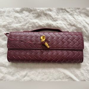 Woven Clutch in Burgundy